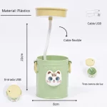 چراغ مطالعه و جا قلمی سطلی طرح گربه - Image 3